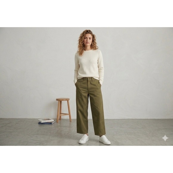 Polo Jeans Co. Ralph Lauren Pants - Vintage Polo Jeans Co Ralph Lauren Chino‎ Pants Women 8 Wide Leg Utility Y2K